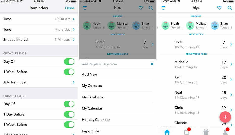 hip birthday app / اپلیکیشن یادآوری تولد
