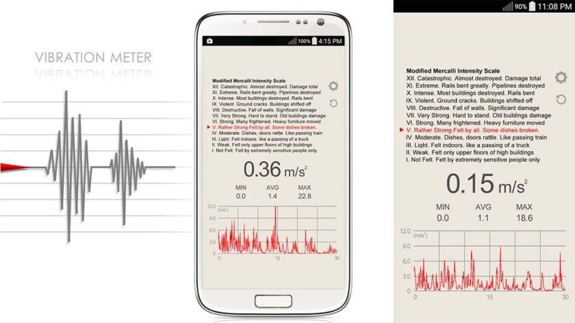 برنامه زلزله نگار برای اندروید / Vibration-Meter