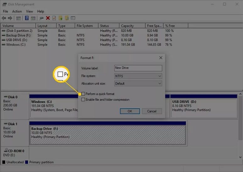 format hard drive / فرمت درایو در ویندوز 10