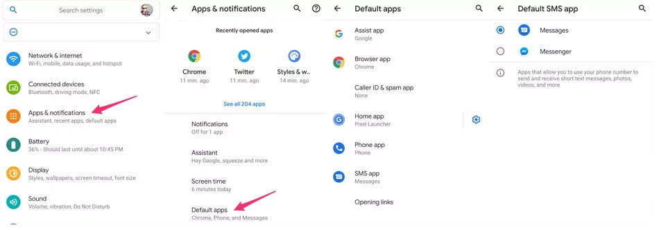 default-apps-in-android-setting/ تنظیم اپلیکیشن پیش فرض در اندروید / راهنمای مهاجرت از ios به اندروید