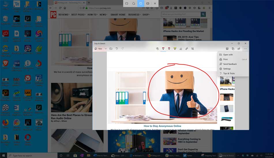 prnscr / snagit/ عکس گرفتن از صفحه در ویندوز 10