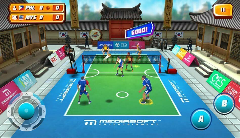 بازی های اندروید گوشی - بهترین بازی والیبال اندروید - Roll Spike Sepak Takraw