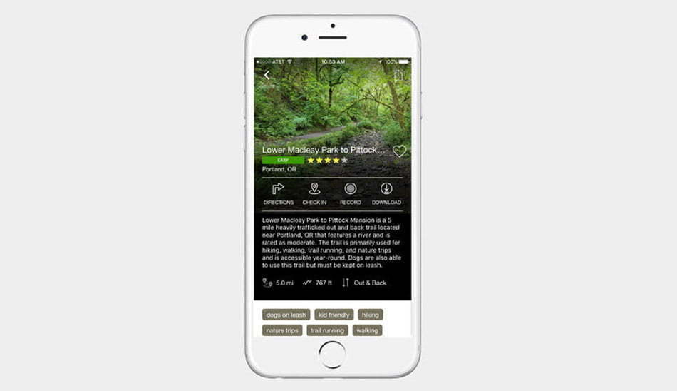 AllTrails/ نرم افزار ذخیره مسیر حرکت