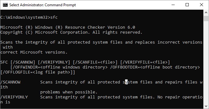 کدهای cmd - دستور SFC