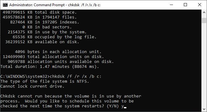 دستورات خط فرمان - Chkdsk