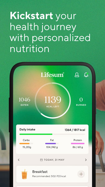 برنامه لایف استایل و تغذیه Lifesum
