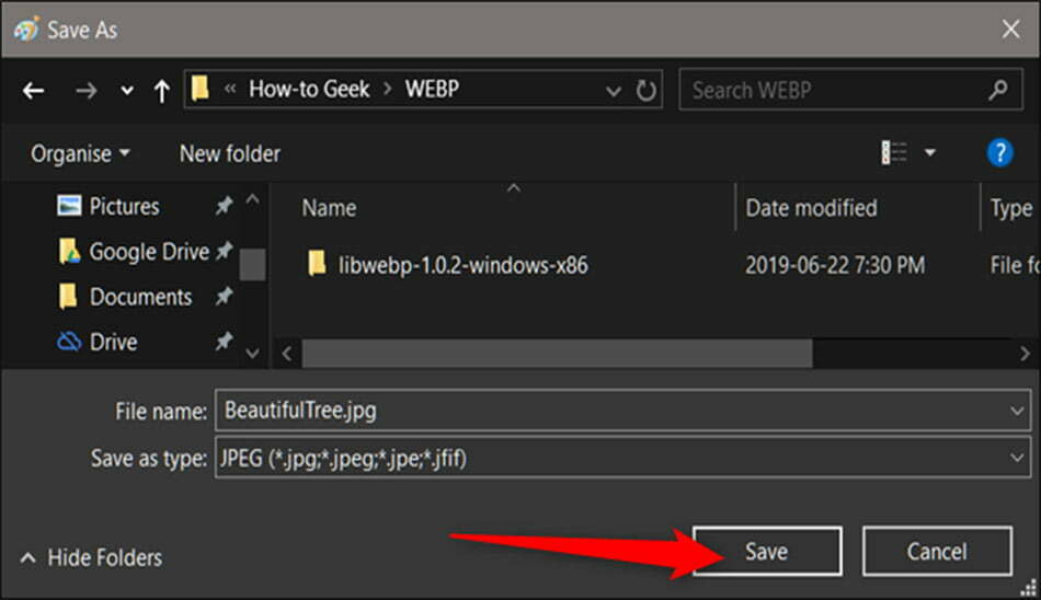 آموزش تبدیل فرمت WEBP به jpg