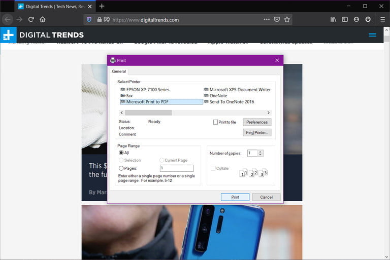 ذخیره صفحات وب به صورت پی دی اف در فایرفاکس/convert webpage to pdf5