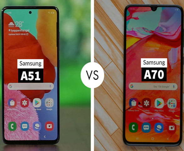 مقایسه سامسونگ a51 با a70