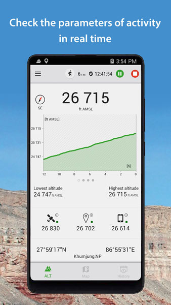 3. نرم افزار کوهنوردی Altimeter برای حرفه ای ها