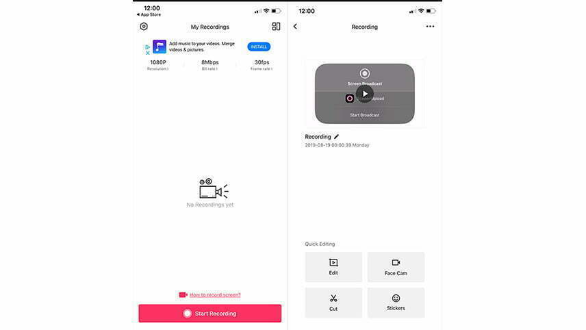 ضبط صفحه نمایش آیفون اسکرین رکورد گوشی