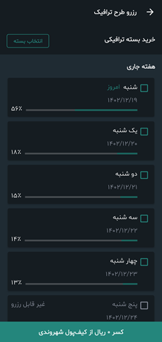 برنامه خرید طرح ترافیک