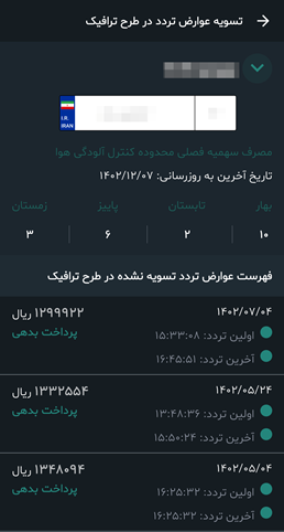 برنامه خرید طرح ترافیک روزانه