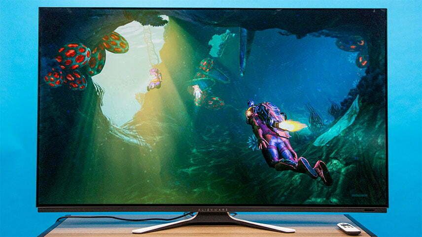 برترین مانیتورهای 2021 - مانیتور گیمینگ Alienware AW5520QF 55-Inch OLED