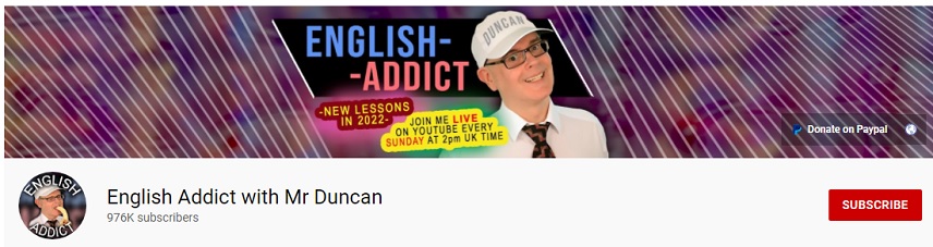 بهترین کانال های یوتیوب - English Addict with Mr Duncan