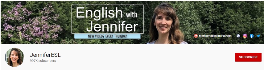 بهترین چنل های یوتیوب - کانال Jennifer ESL