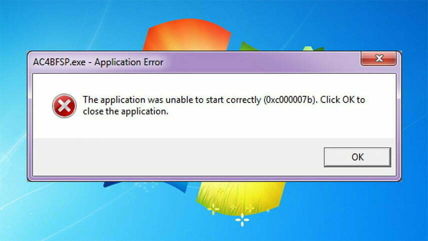 آموزش رفع ارور 0xc000007b