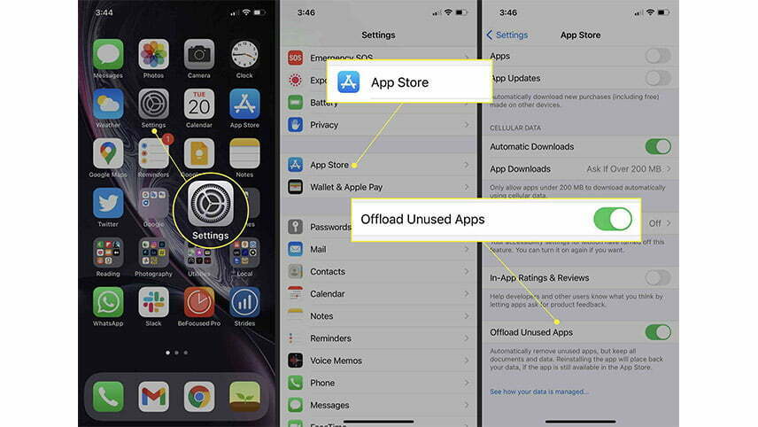 ویژگی Offload Unused Apps