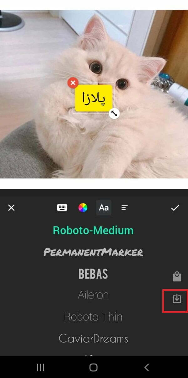 اضافه کردن فونت به اینشات