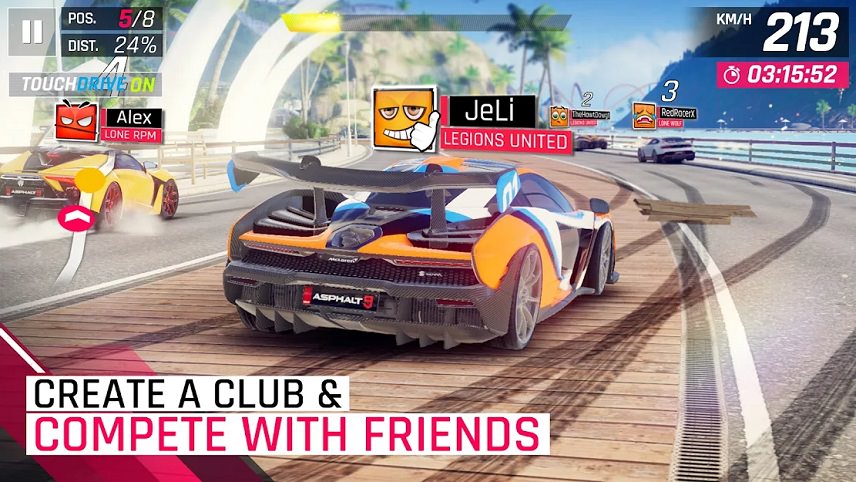 بازی دونفره گوشی - ماشین بازی انلاین دونفره با Asphalt 9: Legends