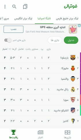 اپلیکیشن فوتبالی / دانلود اپلیکیشن فوتبالی برای ios