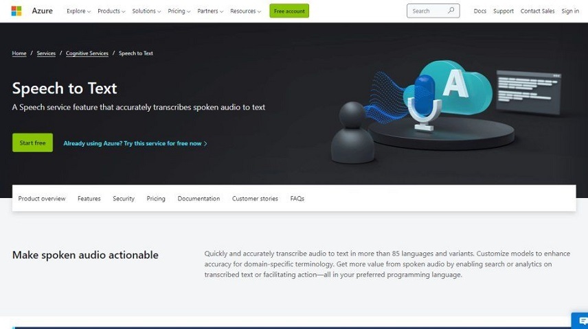 نرم افزار تبدیل صدا به نوشتار Microsoft Azure - تبدیل فایل صوتی به متن در کامپیوتر