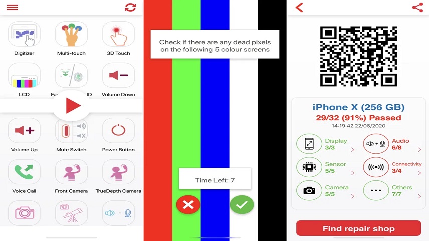 phone-diagnostics- تست سالم بودن صفحه گوشی