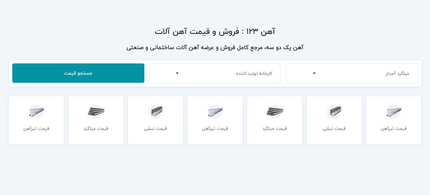 قیمت میلگرد ابهر - آهن 123