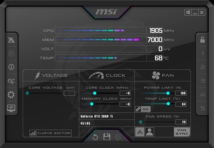 نرم افزار کنترل سرعت فن کامپیوتر - MSI Afterburner