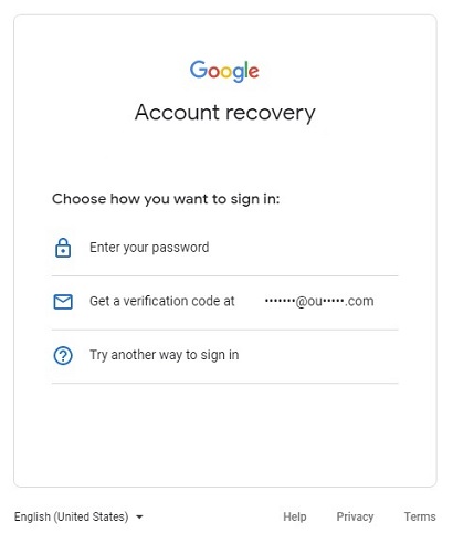 رمز جیمیل فراموش شده / بازیابی کد ۸ رقمی جیمیل