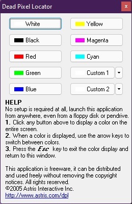 برنامه تست سلامت صفحه نمایش / dead pixel locator