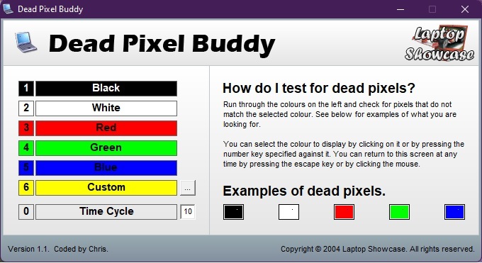 برنامه تست مانیتور / بررسی پیکسل های معیوب LCD