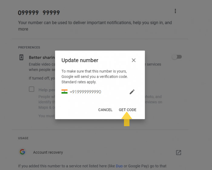 چگونه شماره تلفن بازیابی در Gmail