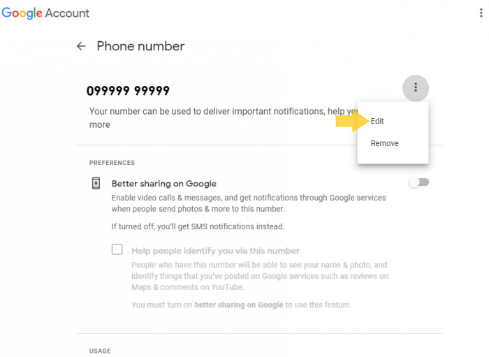 آموزش به روزرسانی شماره موبایل Gmail