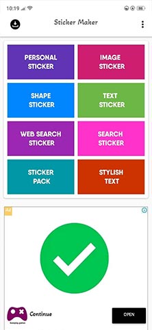 11. اپلیکیشن Sticker Maker by Mega Sticker Maker برنامه تبدیل فیلم به استیکر متحرک واتساپ