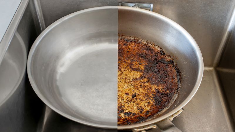 استفاده از مخلوط جوش شیرین و آب اکسیژنه برای سیاهی قابلمه!