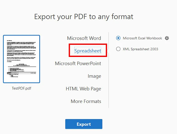 برنامه تبدیل فایل pdf به excel