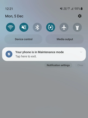 قابلیت Maintenance Mode سامسونگ