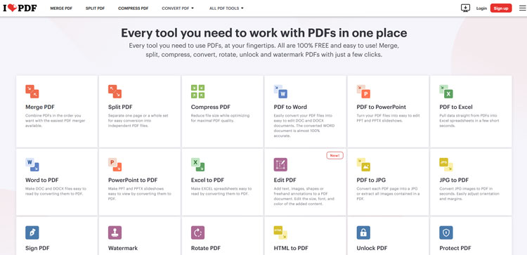 استفاده از برنامه چند منظوره iLovePDF