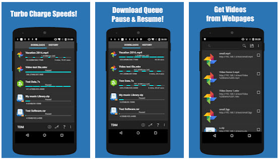 3. برنامه Turbo Download Manager برنامه دانلود فیلم گوشی