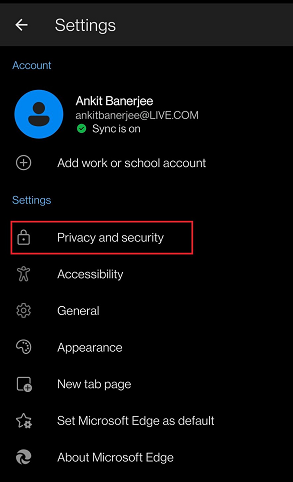 آموزش پاکسازی کش مرورگر Edge