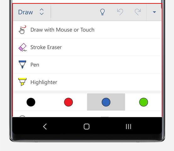 برنامه Word در موبایل