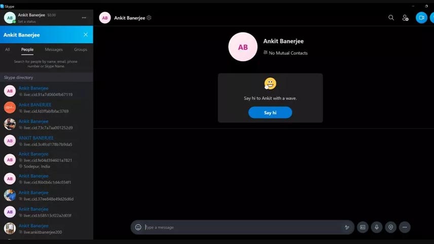 وارد کردن مخاطبین در اسکایپ