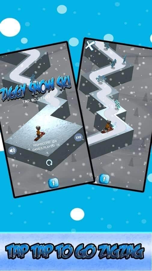 بازی اسکی روی برف اندروید ZigZag Snow Ski