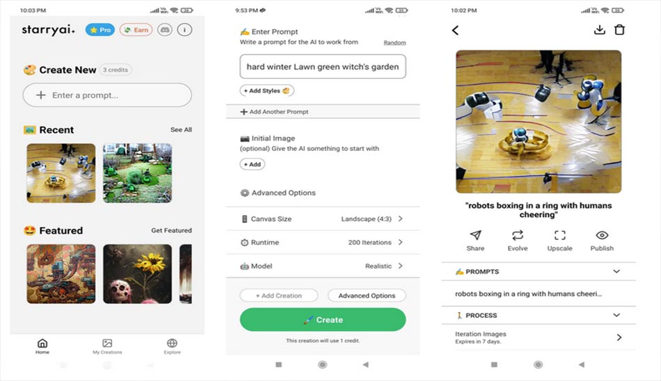 سایت و برنامه Starry AI سایت هوش مصنوعی ساخت تصویر