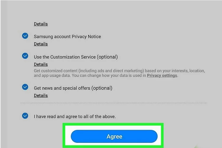 ساخت samsung account