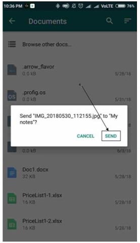 فرستادن عکس به صورت فایل در واتساپ