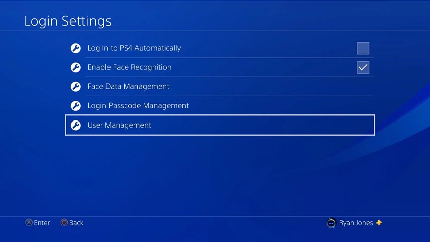 پاك كردن یوزر از ps4