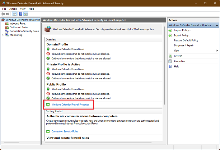 تنظیمات Firewall در ویندوز