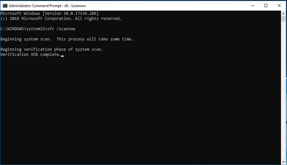 2. اجرای بخش System File Checker برای رفع مشکل